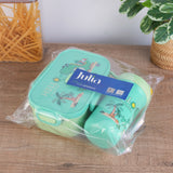 جوليا طقم لانش بوكس وزجاجة مياه بلاستيك اخضر