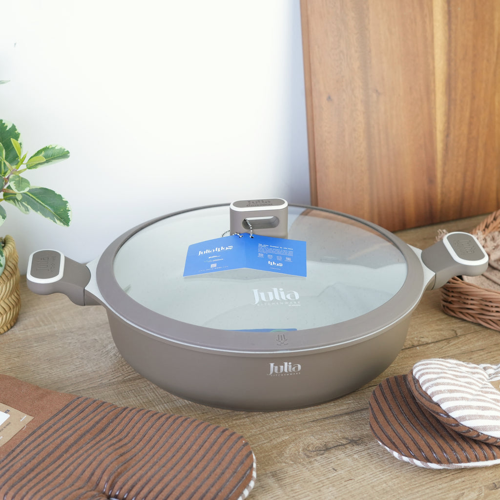 جوليا طنجرة جرانيت منخفضة ايليت برو بني 32سم
