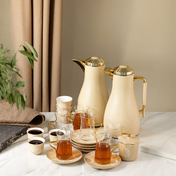 Octara Full Hospitality Set 21 Pieces - Ivory + Gold