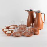 Okhtara Full Hospitality Set 21 Pcs - Matte Red Brown + Silver