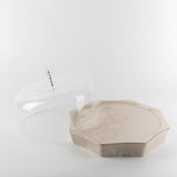 Okhtara 9-Piece Cake Serving Set - Beige + Silver