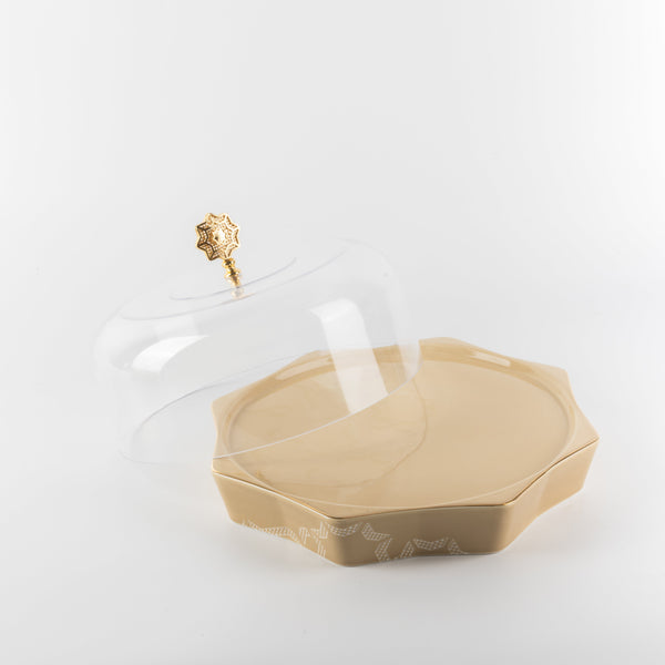 Oktara 9-piece Cake Serving Set - Ivory + Gold