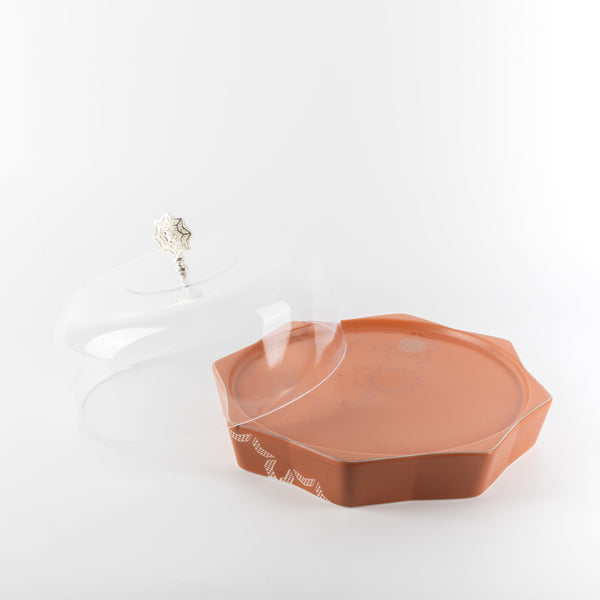 Octara 9-Piece Cake Serving Set - Matte Burgundy + Silver
