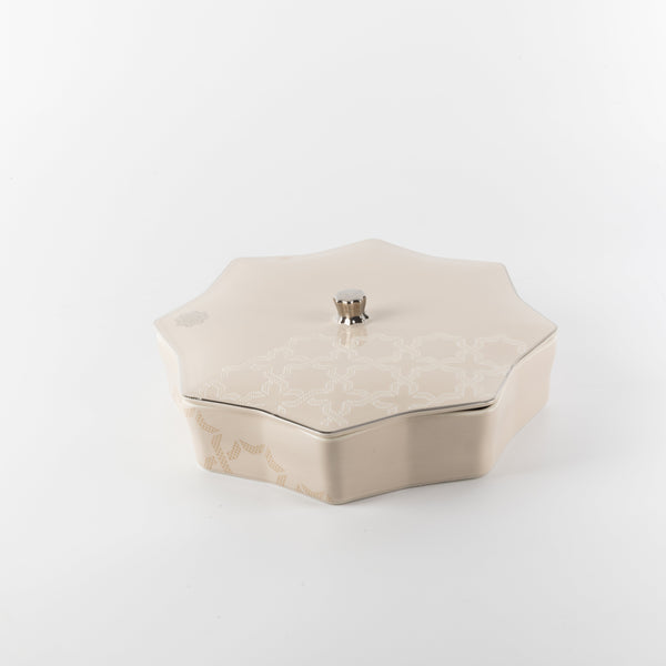 Large Date Box from Octara - Beige + Silver