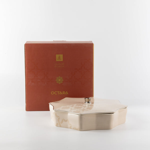 Large Date Box from Octara - Beige + Silver