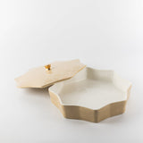 Okhtara Large Tamreya - Ivory + Gold