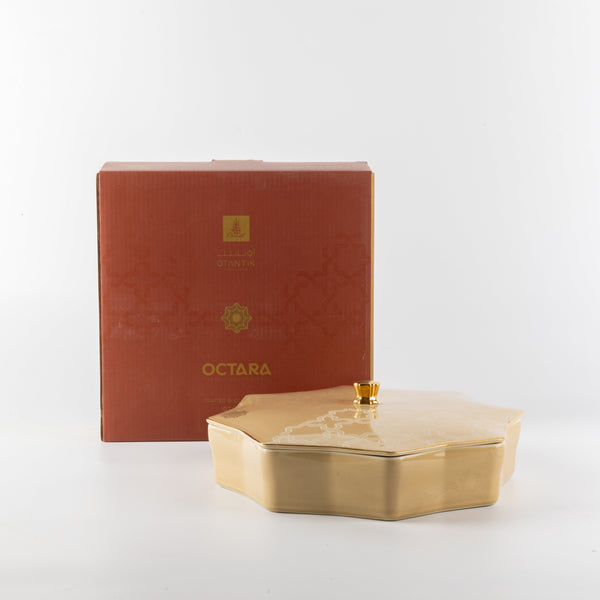 Okhtara Large Tamreya - Ivory + Gold