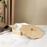 Okhtara Large Tamreya - Ivory + Gold