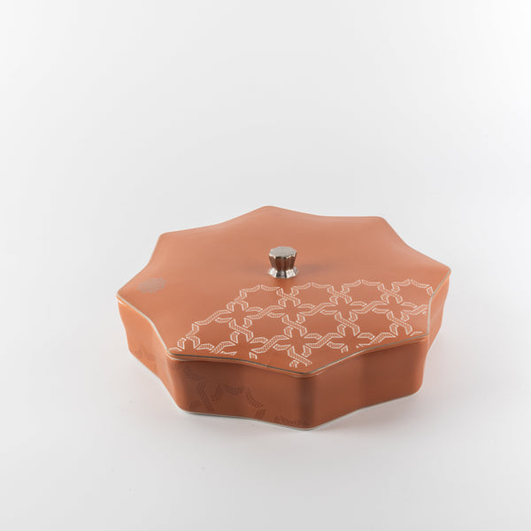 Large Tamarind by Oktara - Matte Red Brown + Silver