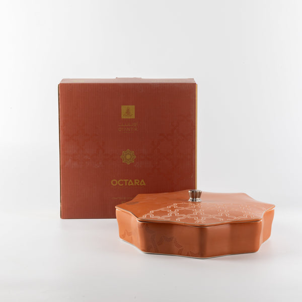 Large Tamarind by Oktara - Matte Red Brown + Silver