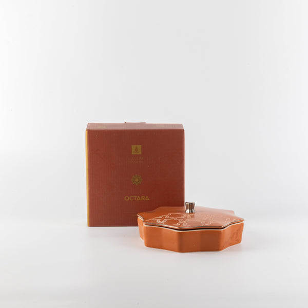 Medium Date Holder from Octara - Matte Reddish Brown + Silver