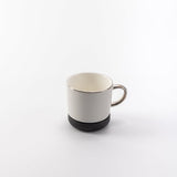 Turkish Porcelain Coffee Set 12-Piece by Sedra - Black Wood + Silver Rim
