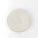 12-Piece Porcelain Tea Cup Set by Sidra - Coffee Wood + Gold Rim