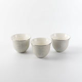 Sidra 12-piece Arabic coffee cup set - Black Wood + Silver Rim