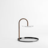 Two-tier stand with holder from Nurhan - Glossy Black + Wood