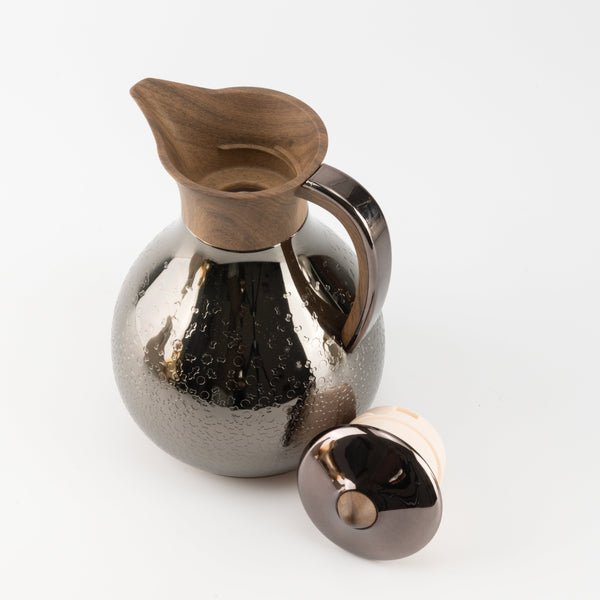 دلة واحدة للشاي أو القهوة من نورهان - أسود لامع + خشبيي
