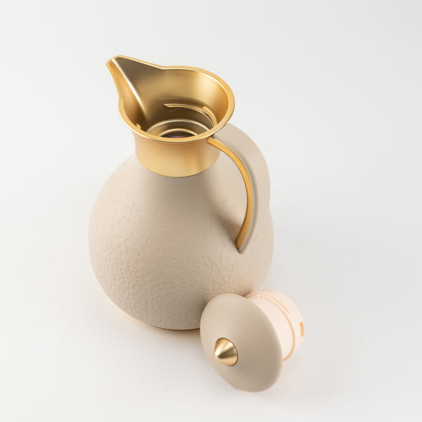 One Teapot/Coffee Pot by Nurhan - Beige + Matte Gold