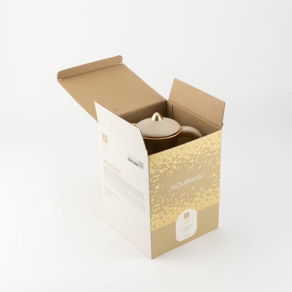 One Teapot/Coffee Pot by Nurhan - Beige + Matte Gold
