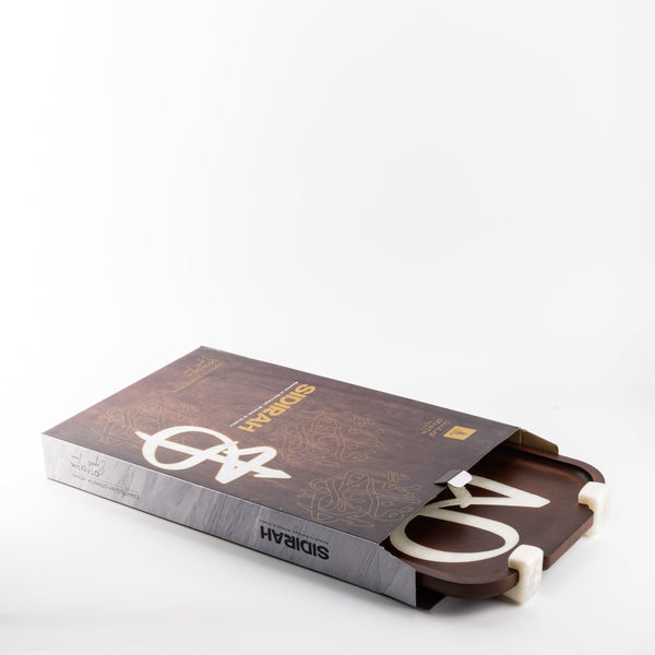 Luxury Cedar Wooden Tray - Coffee Wood + Golden Edge
