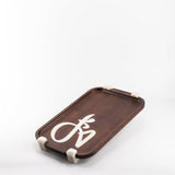 Luxury Cedar Wooden Tray - Coffee Wood + Golden Edge