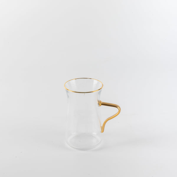 Sidra 19-Piece Arabic Tea and Coffee Set - Coffee Wood + Gold Rim