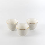 Sidra 19-Piece Arabic Tea and Coffee Set - Coffee Wood + Gold Rim