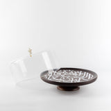 9-Piece Cake Serving Set by Sidra - Coffee Wood + Golden Rim