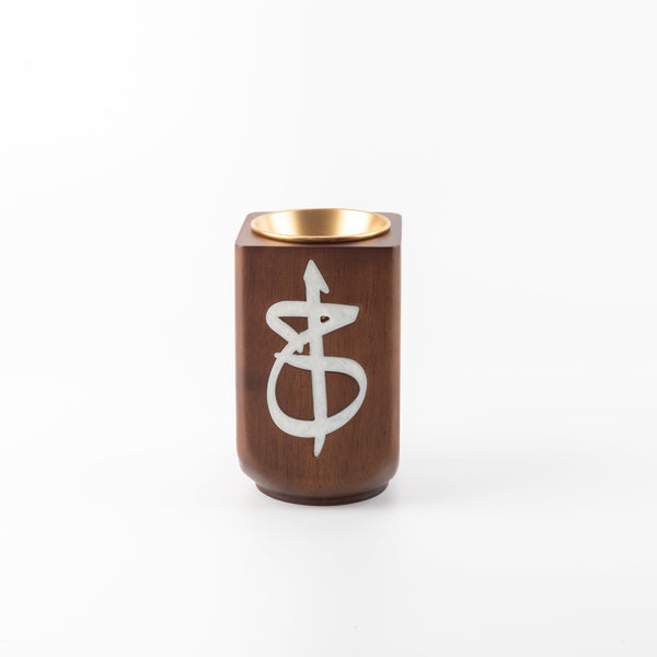Luxury Bakhoor Burner by Sidra - Coffee Wood + Golden Edge