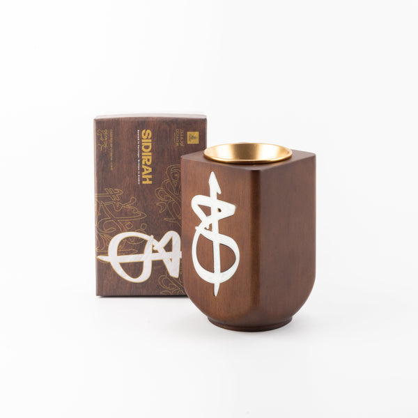 Luxury Bakhoor Burner by Sidra - Coffee Wood + Golden Edge