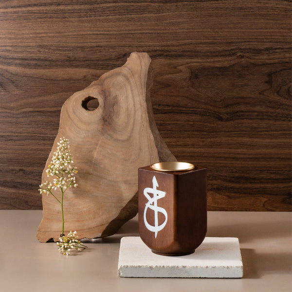 Luxury Bakhoor Burner by Sidra - Coffee Wood + Golden Edge
