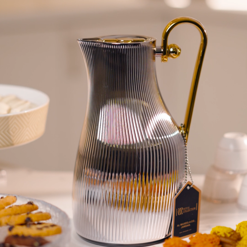 دلة رويال | موديل بريق | سلفر و يد ذهبي