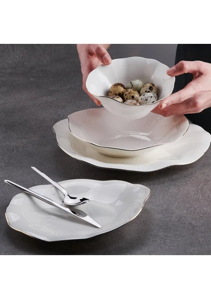 كوكماز طقم عشاء روزا جولد 30 قطعة A9801
