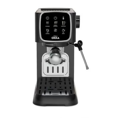 OK0034 ارزوم ماكينه  اسبريسو نصف اوتوماتيك 1.1لتر اسود و كروم